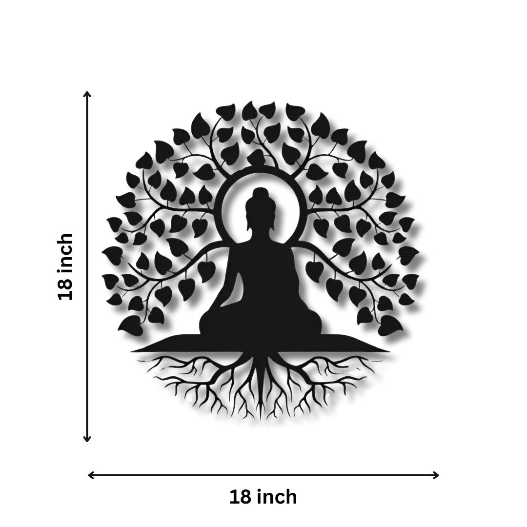 Metal Buddha Wall Art | Powder Coated Buddha Wall Hanging | Spiritual Home Decor(18 inch)