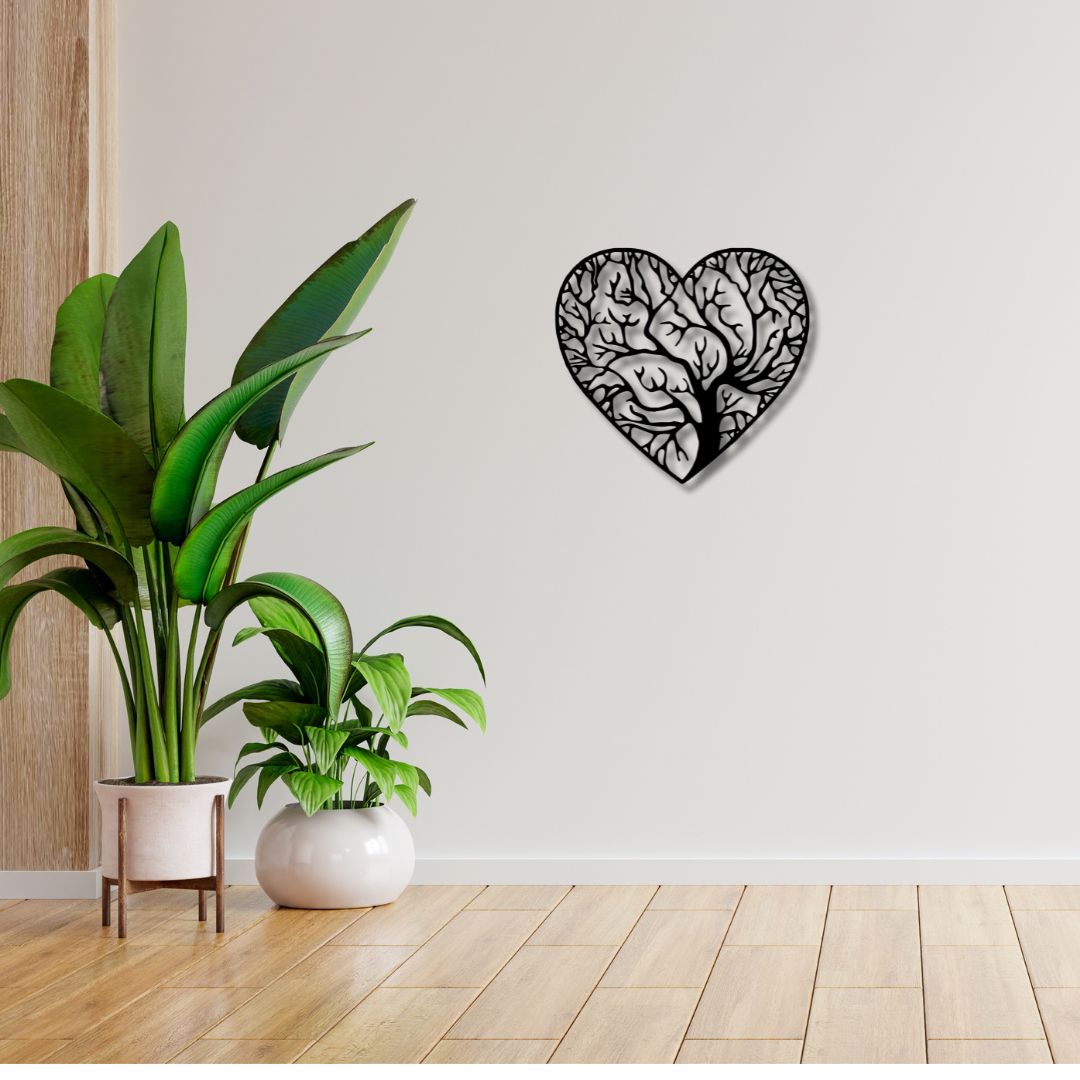 Heart Tree Metal Wall Hanging