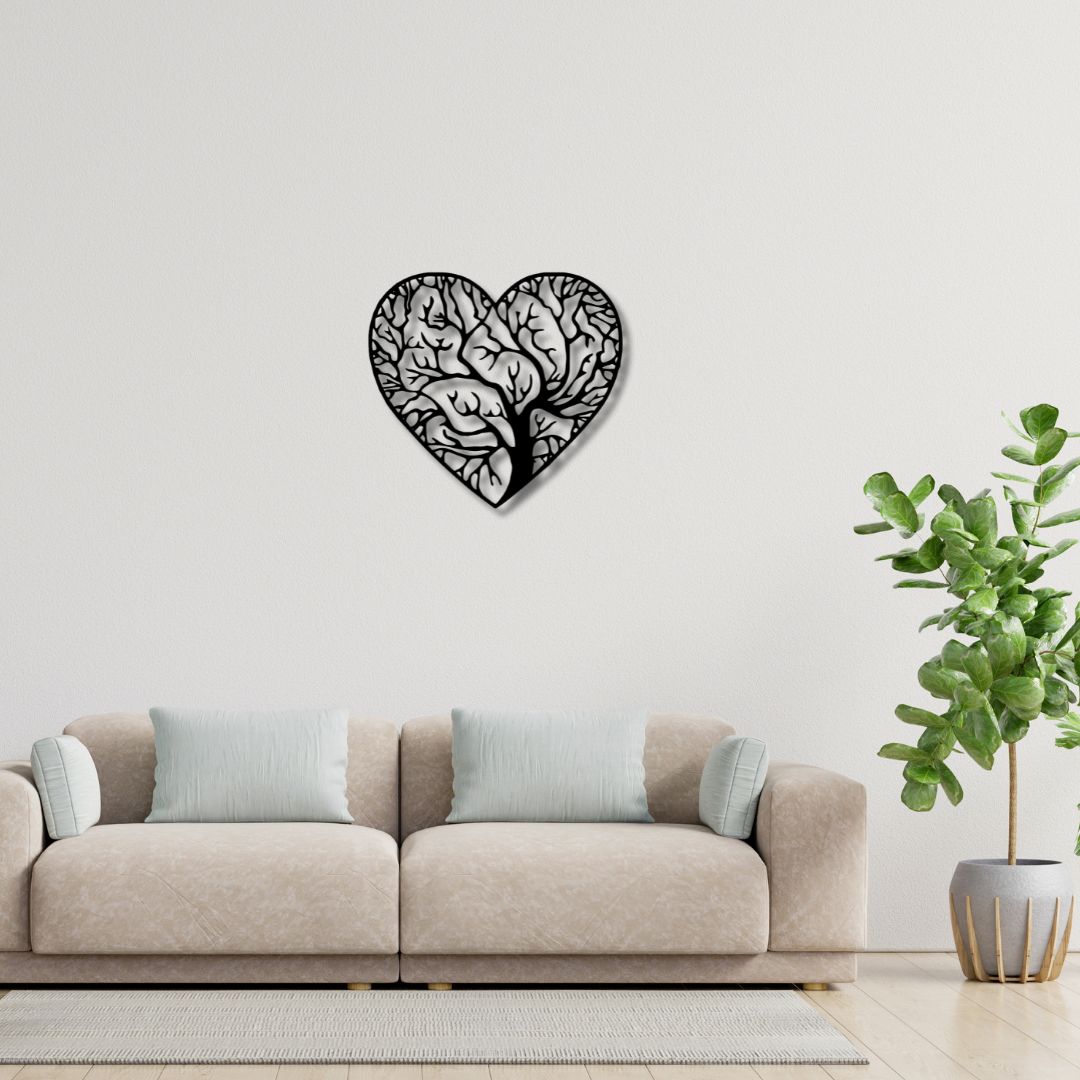 Heart Tree Metal Wall Hanging