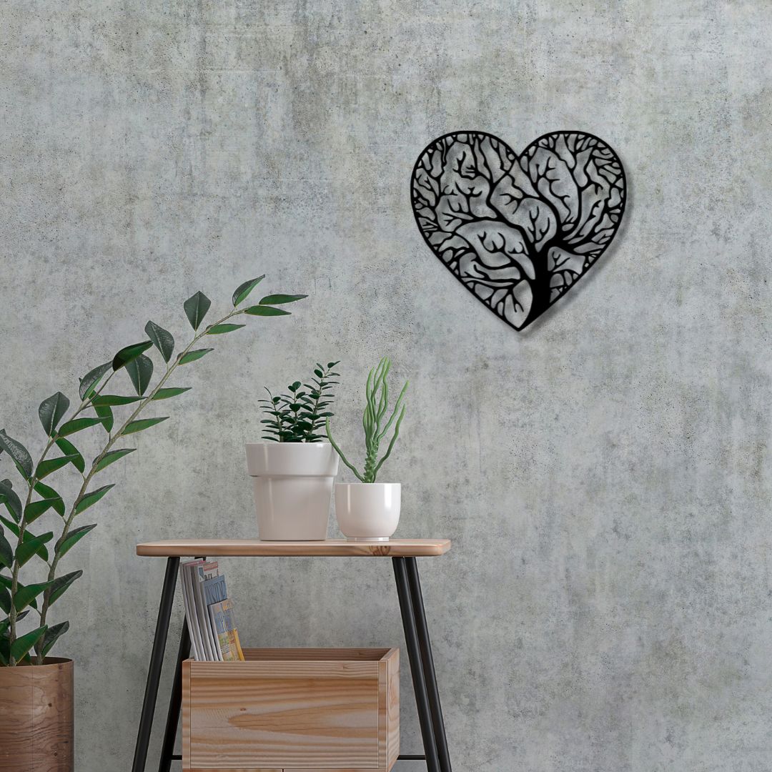 Heart Tree Metal Wall Hanging